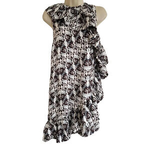 Thomas Wylde Whimsigoth Dark Fairy Silk Tiered Ruffle Asymmetric Hem Dress XS